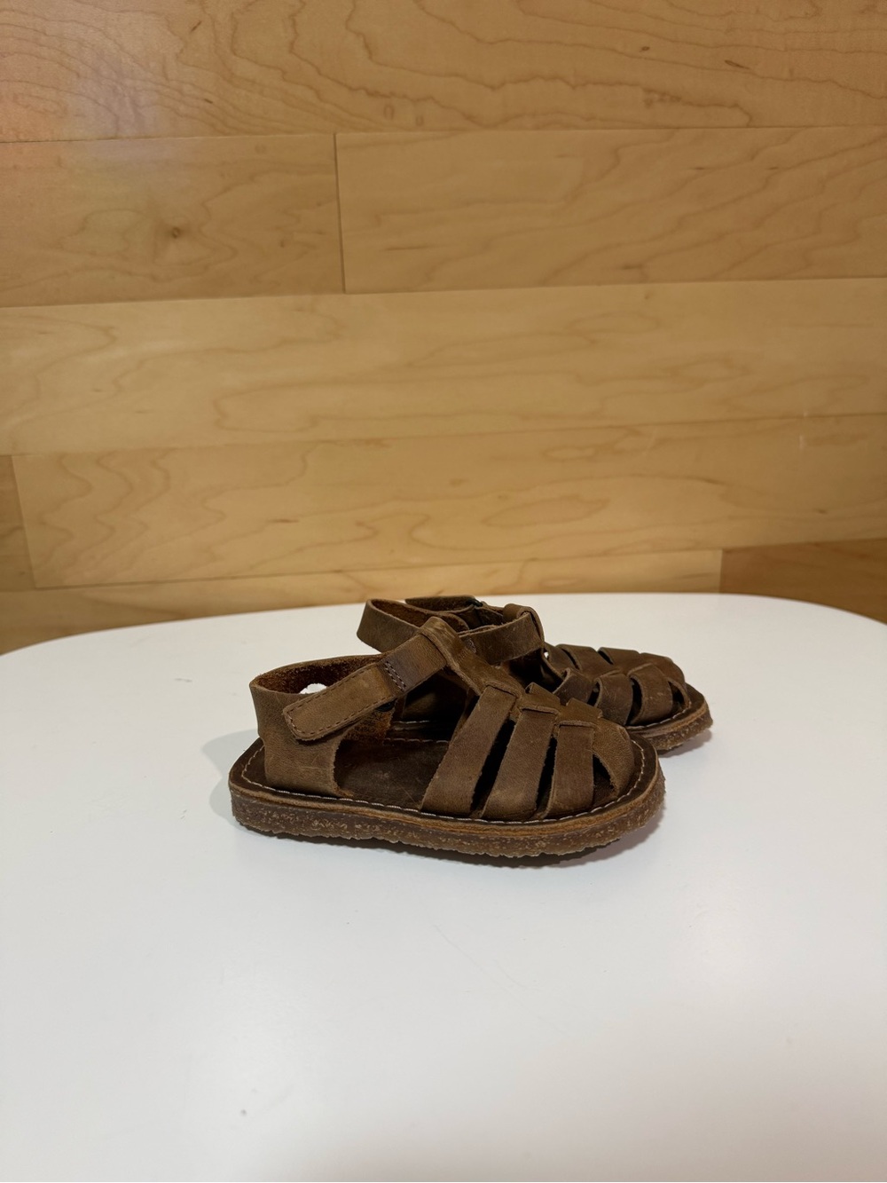 Zara Kids Brown Leather Fisherman Sandals